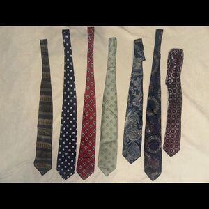 Vintage 1980s Lot Of 7 Retro Graphic Necktie Mens Fashion 100% Silk Ties